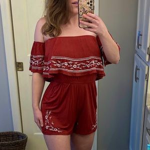 Romper with Floral Decal